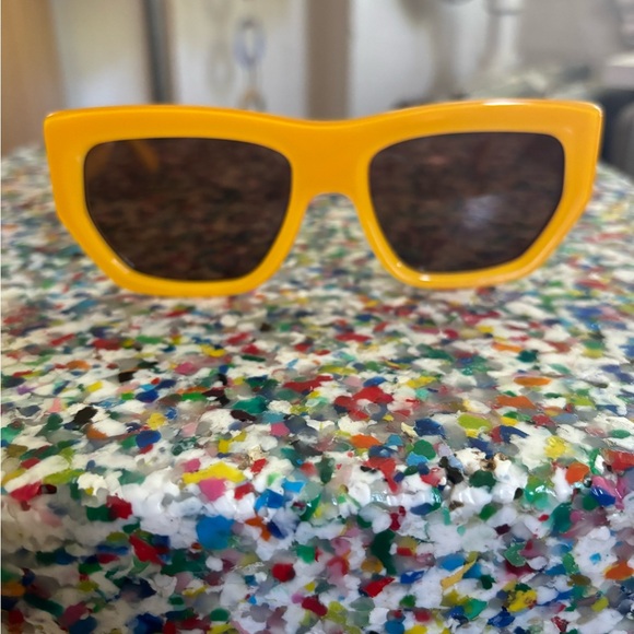 Emmanuelle Khanh EK SILENCIO Yellow Sunglasses With Case - Picture 3 of 6